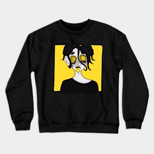 Yellow creepy cutie Crewneck Sweatshirt